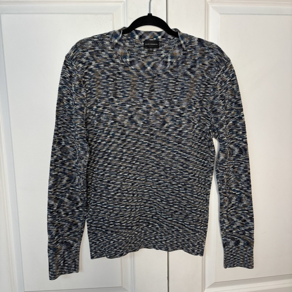 Club Monaco Mens M Crewneck Sweater Space Dye Stitch‎ Crewneck